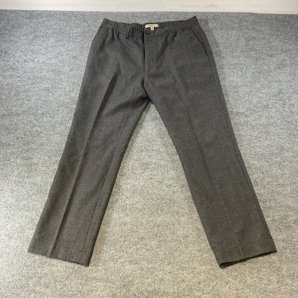 Banana Republic Heritage Collection 100% Wool Grey Elastic Waist Pants 34x32